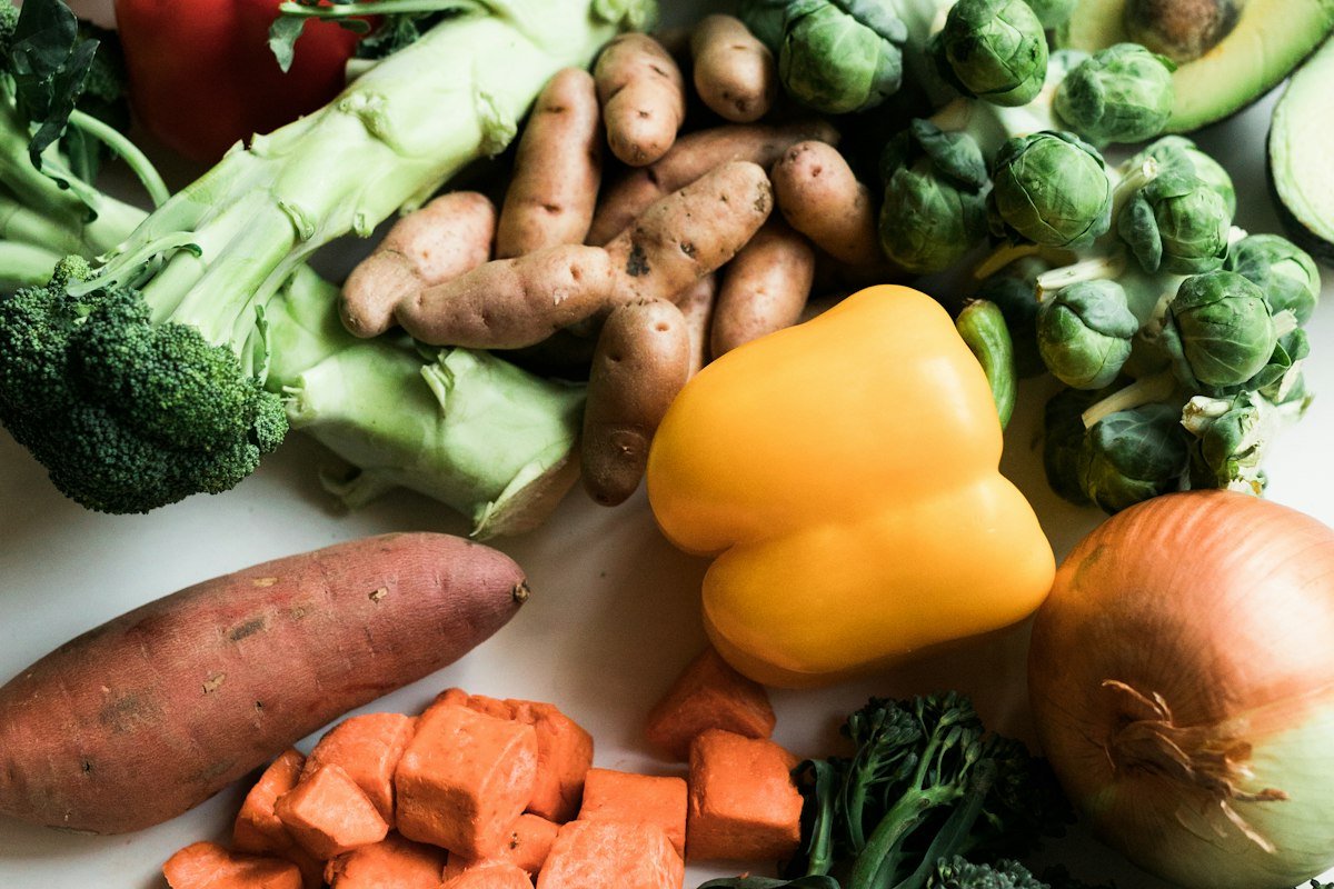 Fresh pantry ingredients grouped together before they go into containers